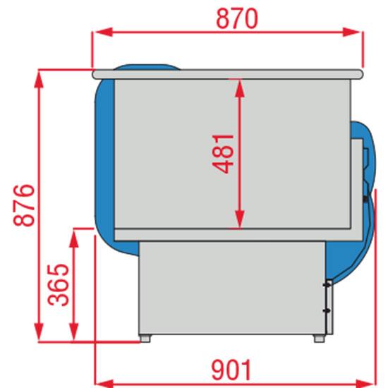 Terminal de caisse - Z/TS80LC - Dimensions L 780 x P 901 x H 876 mm_0