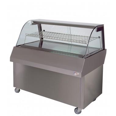 Vitrine réfrigérée tout inox AISI 304 - 2, 3 ou 4 bacs GN 1/1 - Groupe logé froid ventilé M2 (+2 °C / +5 °C)_0