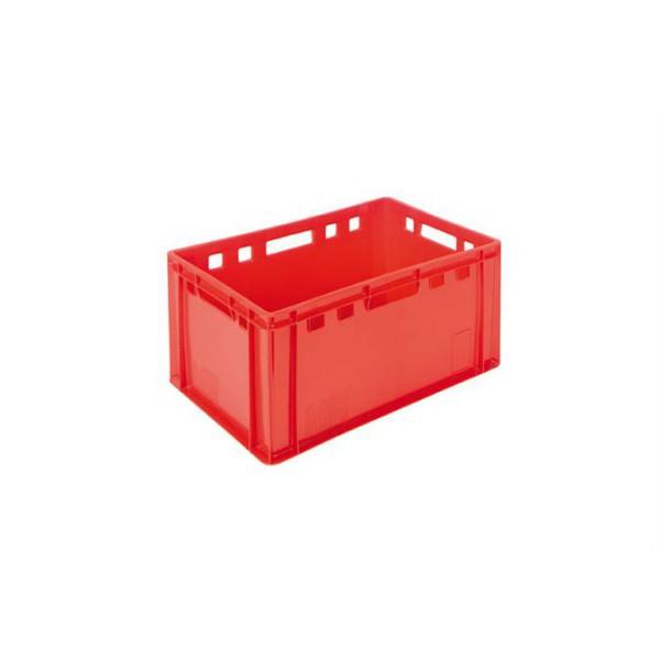 Bac de boucherie E3 - 600x400x300 - Rouge - Gerbable et conforme HACCP_0