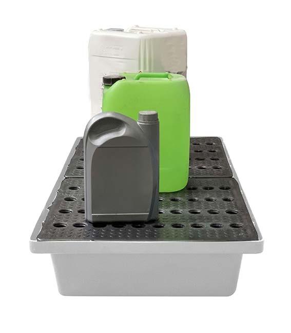 Bacs de rétention empilable 70L - avec ou sans caillebotis - fabriqués en France - BCRTTHDBC-PU56/CLB_0