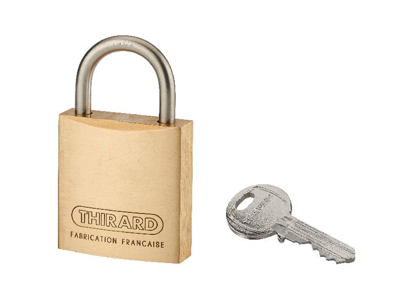 Cadenas à clé 40 mm - Anse inox Ø 5 - Corps laiton monobloc - THIRARD_0