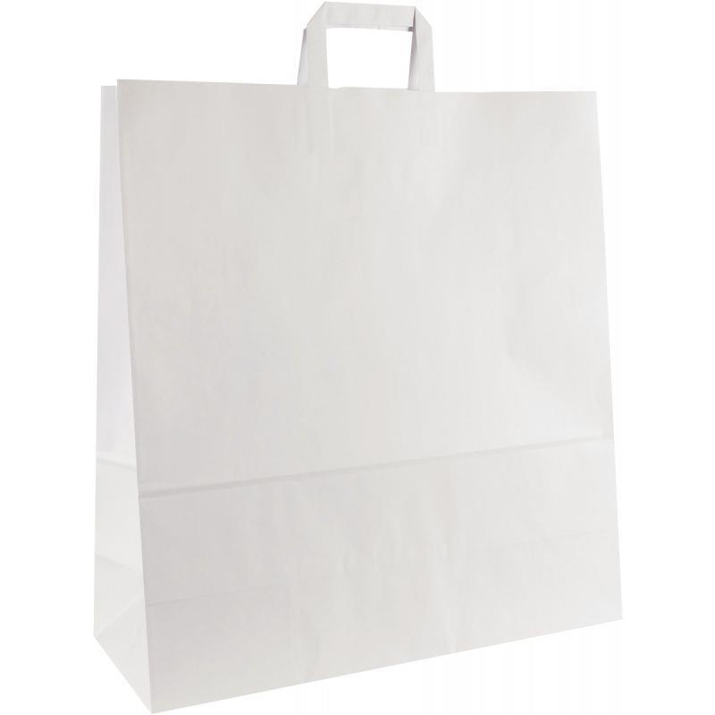 Carton de 100 sacs kraft blanc poignée plates 45+17x48cm 100g/m²_0