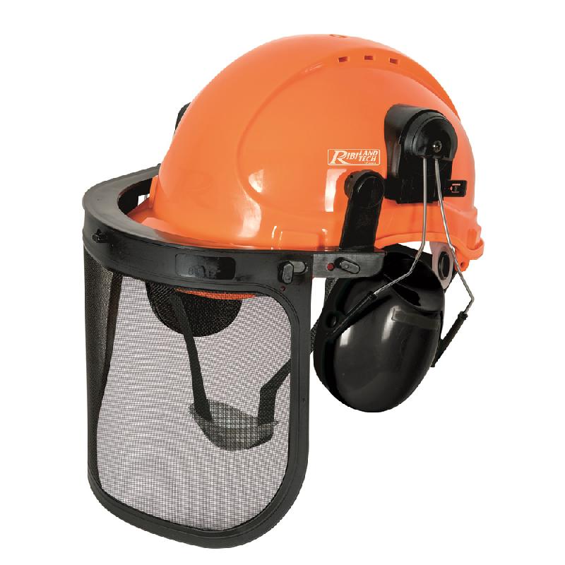 Casque de protection 3 en 1 PRPROTC3EN1 - ABS avec visière grillagée et oreillettes antibruit réglables_0