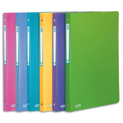 CLASSEUR 4 ANNEAUX ELBA - POLYPROPYLENE SEMI RIGIDE 10/100E - DOS 4 CM - A4 - COLORIS ASSORTIS STYLE - LOT DE 14
