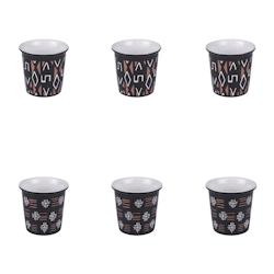 Coffret de 6 tasses Macao 18 cl -  Noir Rond Grès Table Passion - noir Grès 3106232781186_0