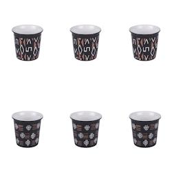 Coffret de 6 tasses Macao 18 cl -  Noir Rond Grès Table Passion - noir Grès 3106232781186_0