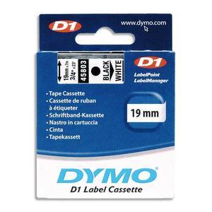 Dymo ruban d1 noir/transparent 19mmx7m pour 1000/1000+/2000/3500/4500/5000/5521_0