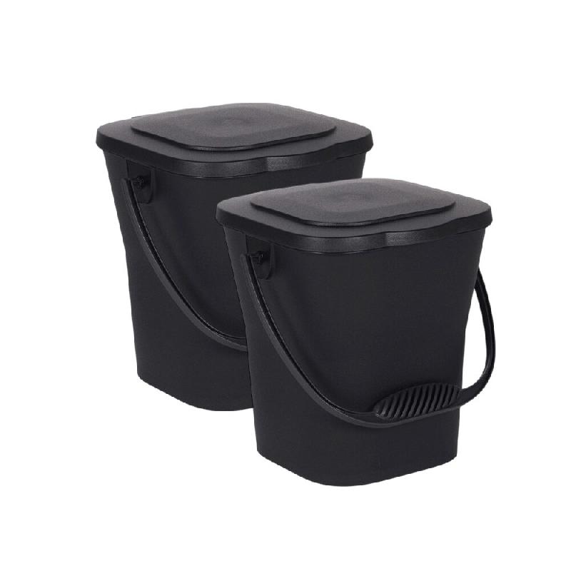 EDA Lot de 2 poubelles à compost 6l - GRIS - gris 0637962080902_0