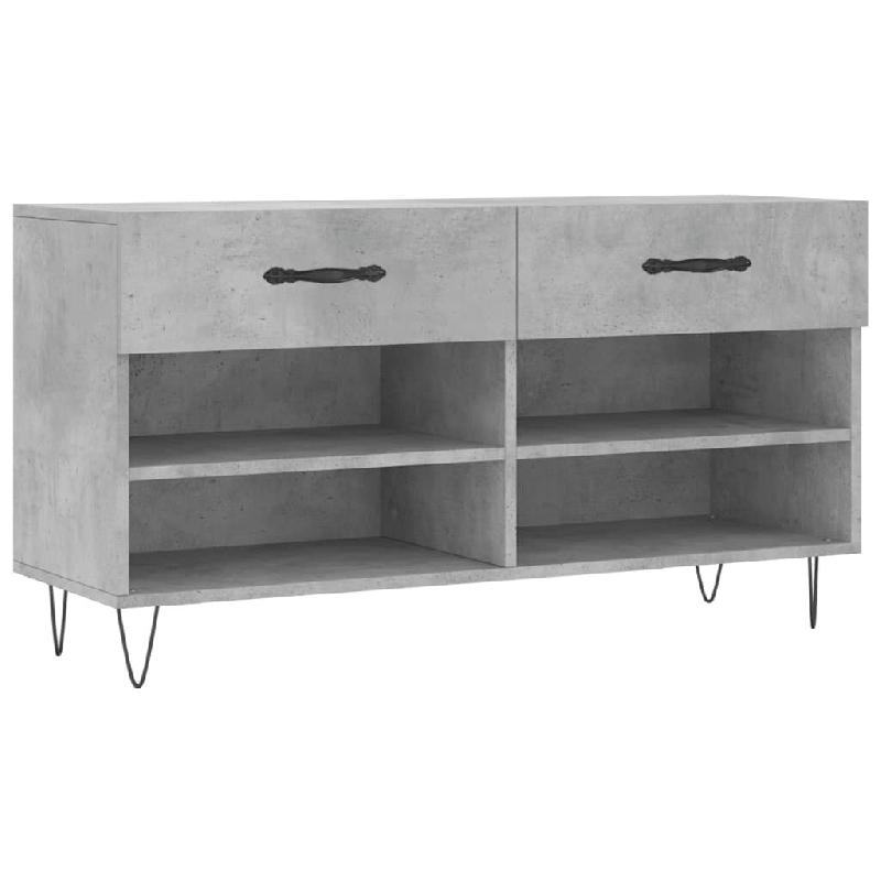 Helloshop26 - Banc à chaussures bottes commode étagère meuble entrée rangement 102 x 35 x 55 cm bois d'ingénierie gris 02_0022968 - gris Bois mas_0