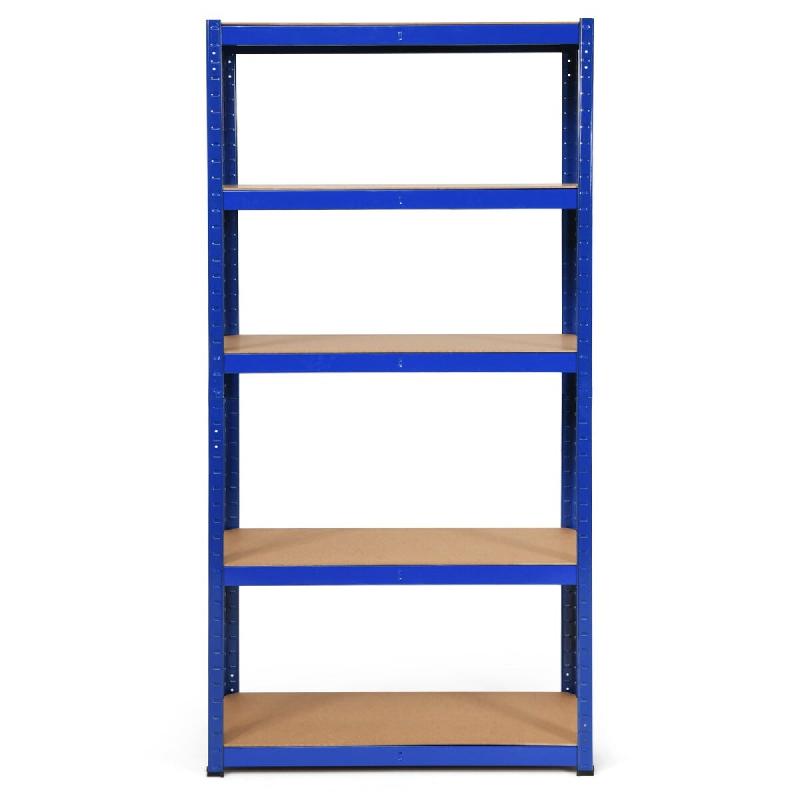 Helloshop26 - Étagère de garage à 5 niveaux 90 x 40 x 180 cm capacité de 175 kg ajustable et facile à assembler en acier galvanisé 20_0012054 -_0