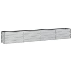 Helloshop26 - Jardinière bac lit surélevé plantes fleurs terrasse jardin de jardin 320 x 40 x 45 cm acier galvanisé argenté Argent 02_0039429 - 3_0