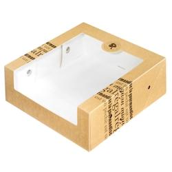 Boîte pâtissière décor Saveurs Nature 300x300x100mm x 70 JORIDEAL - marron en carton 3519400630207_0
