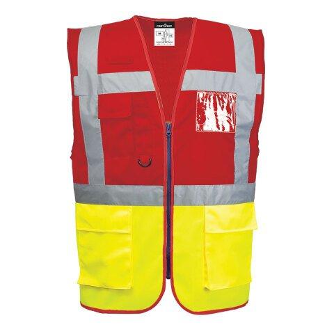 LOT DE 3 - PORTWEST C276 GILET EXECUTIVE PARIS HI-VIS BICOLORE JAUNE/ROUGE - TAILLE 4XL
