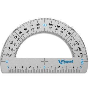 Maped rapporteur demi circulaire 180° aluminium 12 cm_0