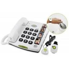 Téléphone fixe Serenity Senior - téléassistance pour personnes âgées - médaillon d'urgence étanche avec détection de chute - compatible appareils auditifs_0