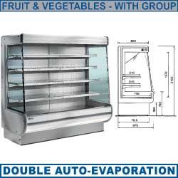 Meubles muraux réfrigérés fruits et légumes - Expory PLUS - Groupe ey10-gfl/a1 - T° +5° à +7° - Dimensions 1000x975xh2100 mm_0