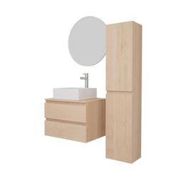 MOB-IN Ensemble meuble simple vasque SORRENTO 60 cm + vasque + robinet + miroir + colonne - 3701606505216_0