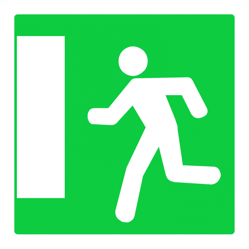 Panneau de service - Issue de secours vers la gauche CE30b - WP Signalisation_0