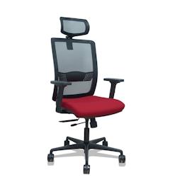 Piqueras y Crespo Silla Haches traslack malla negra asiento bali granate brazos 2D ruedas 65mm cabecero regulable - rouge multi-matériau 395TKM840B93_0