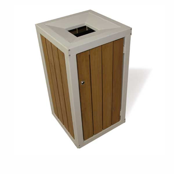 Poubelle FalcoBloc - poubelle publique avec bac intérieur en acier galvanisé Sendzimir et clapet intégré - 120L_0