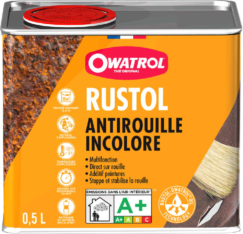 Protection antirouille extérieur / intérieur rustol OWATROL, incolore, 0.5 l_0