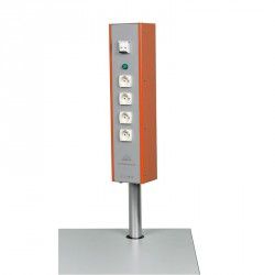 Rampe électrique LGS Mobilier - 4 prises 2P+T avec voyant et disjoncteur - RAL 2008_0