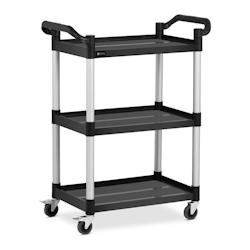 Royal Catering - Chariot de service cuisine 3 plateaux - 63 x 40 cm - 90 kg - Noir - Réf. 3000176238983_0