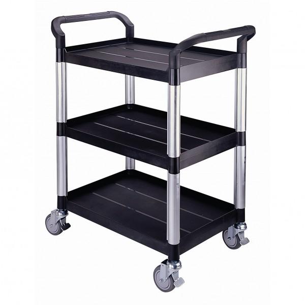 Servante multi-usage 3 plateaux - Avec ou sans bacs - Noir ou gris clair - Polypropylène adapté contact alimentaire - Capacité 250 kg - MATADOR_0