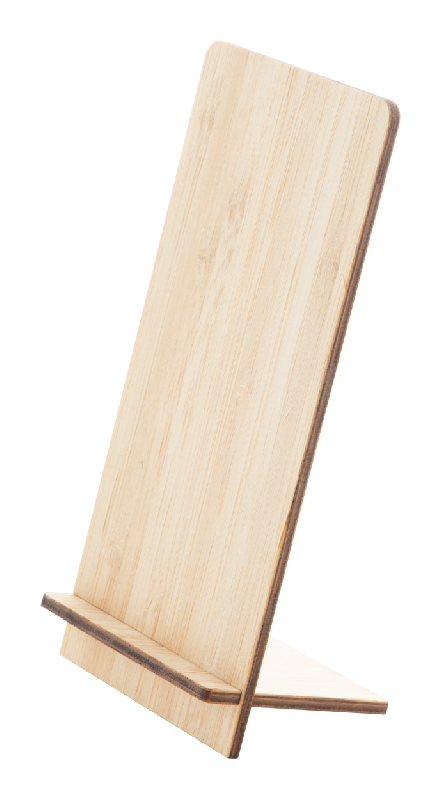 Support pour téléphone portable - en contreplaqué de bambou - couleur naturelle - 12g_0