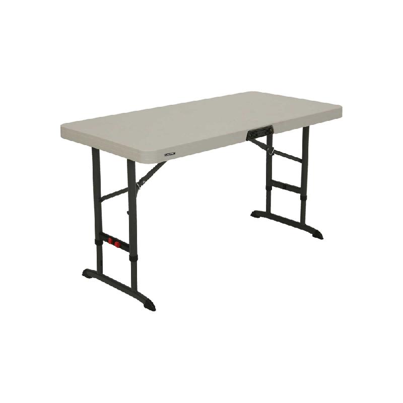 Table pliante rectangulaire ajustable (beige) 122cm / 4 personnes_0