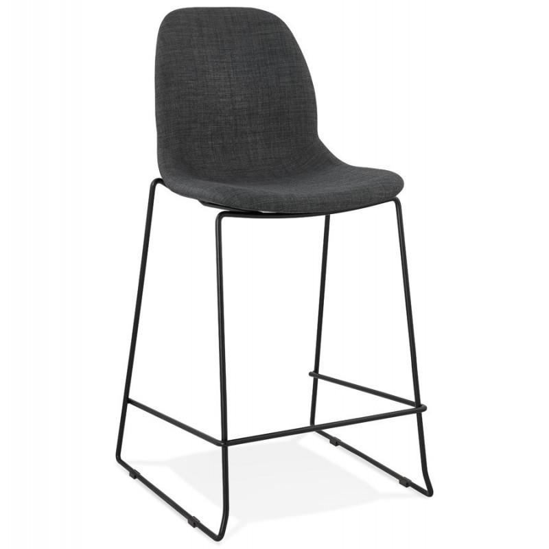 Tabouret de bar en tissu Oscar 101 cm gris foncé - Paris Prix - Compatible mi-hauteur - Empilable_0