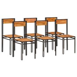 VidaXL Chaises à Manger Lot De 6 Bois D Acacia Massif - marron 8718475735380_0