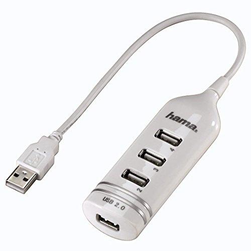 HUB USB 2.0 HAMA 00039788 - 4 ports, alimenté par bus, blanc_0