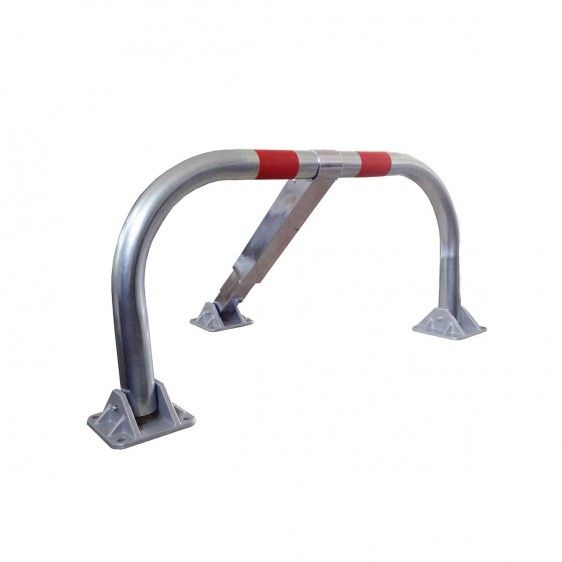 Arceau urbain rabattable Disset Odiseo - Ø55 mm - Dimensions 960x425x455 mm - Acier galvanisé avec bandes réfléchissantes rouges_0