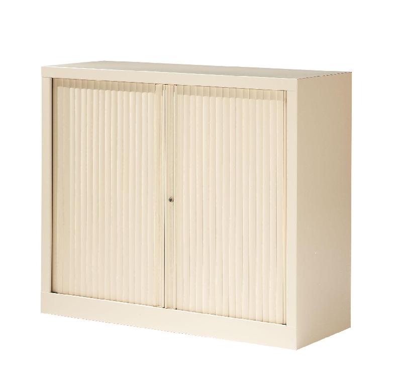 Armoire rideau beige basse l.1200 mm_0