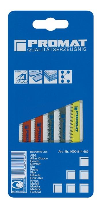 Assortiment de lames de scies sauteuses 5 pièces - bois et métal - PROMAT_0