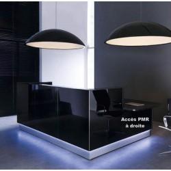Banque d'accueil lumineuse en angle Linea avec accès bas - design moderne MDD - nombreux coloris disponibles_0