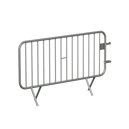 Barrière de police - cadre et pieds en tube Ø 32 mm - 14 barreaux en tube Ø 16 mm - système de verrouillage sécurisé_0