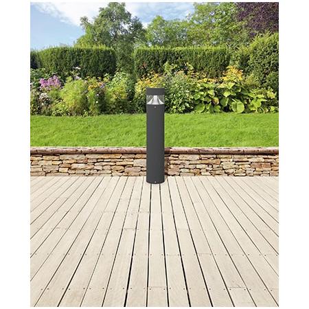 Borne lumineuse Bindella IP65 - LED SMD 8W 3000K - Aluminium anthracite - Hauteur 65cm_0