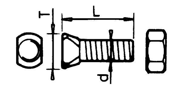 BOULONS TÊTE CONIQUE 12/125X39 ADAPTABLE BUGNOT (25)