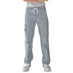 Carbonn Workwear et epi - Pantalon de cuisine élastiqué résistant et confortable - Bleu / Blanc - Taille XXL - Design échiquier - 100% coton 190g/m²_0