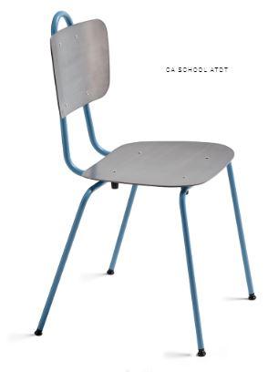 Chaise d'extérieur empilable - modèle School - hauteur 84 cm, largeur 50 cm, profondeur 49 cm_0