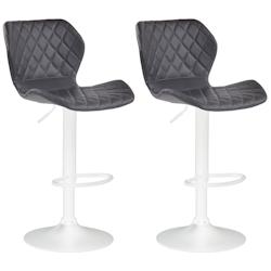 CLP Lot de 2 Tabourets de bar Cork en similicuir Noir /Blanc - noir polyester 315159_0
