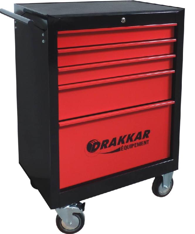 DRAKKAR - Servante d'atelier 5 tiroirs avec 184 outils - Modules carbone - Réf. 83801_0