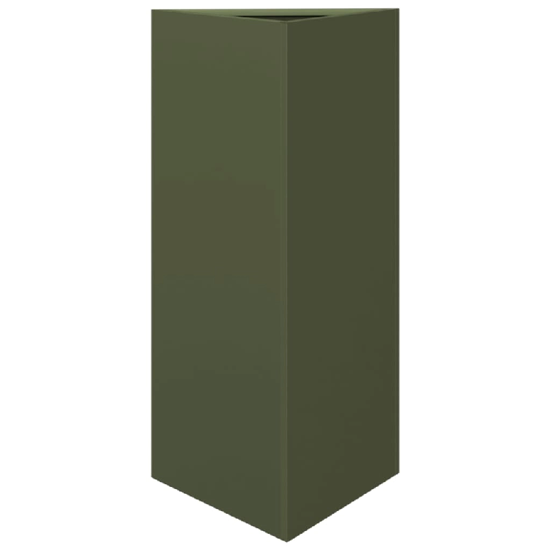 Helloshop26 - Jardinière bac lit surélevé plantes fleurs terrasse jardin olive triangulaire 40 x 34,5 x 70 cm acier vert 02_0038713 - 3000217936625_0