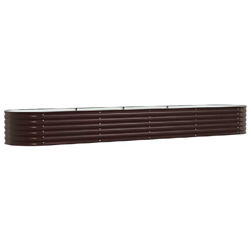Helloshop26 - Jardinière surélevée moderne jardin extérieur 400 x 80 x 44 cm esthétique minimaliste durable en acier marron 02_0058917 - marron a_0
