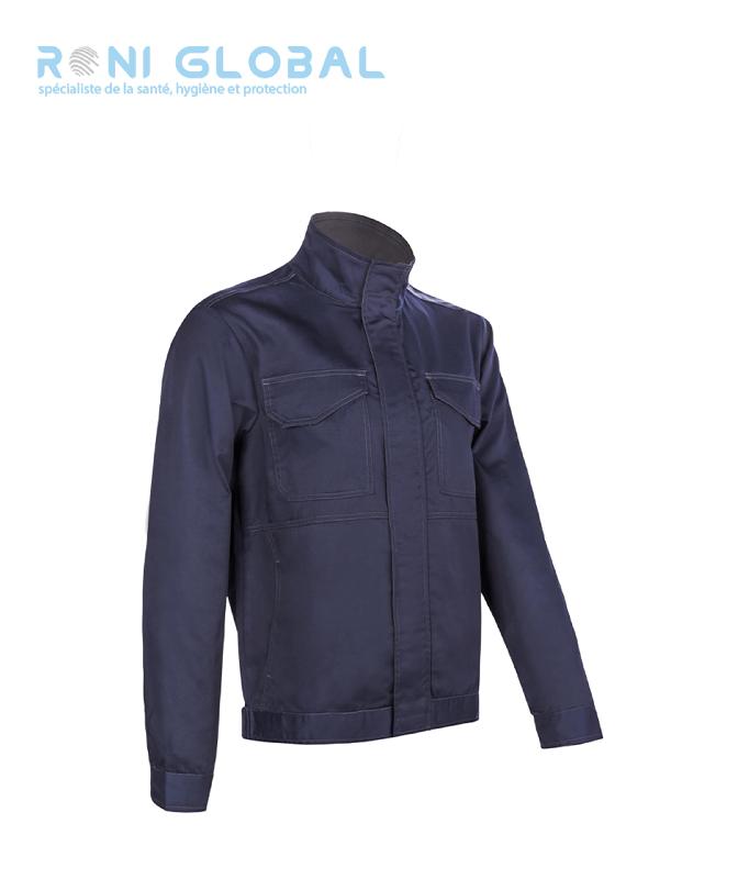 Veste de travail en coton et polyester sans métal - 4 poches - IRAZU COVERGUARD - Marine et Gris_0