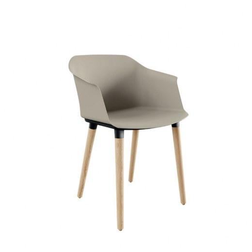 Lot de 2 Fauteuils MIZA Coque Polypropylène Pieds Bois - Référence 8015 FR110_0