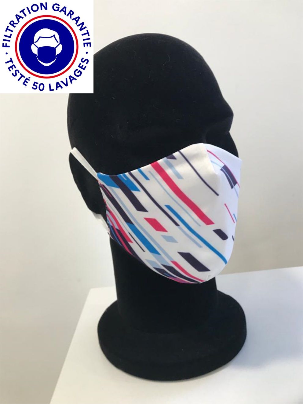 Masque De Protection En Tissu Motifs Planètes + Filtre HEPA - 60 Modèles Au Choix - Fabriqué En France