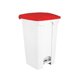 Medial International Contitop Conteneur mobile à pédale avec couvercle coloré Polypropylène Blanc-Rouge 90 lt - multicolore plastique polypropylè_0